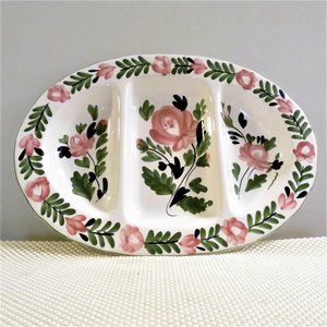 Italian Design Florence Collection Serving Platter Large Oval 3 Section China